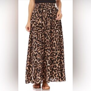 Simlu Leopard Print Maxi Skirt